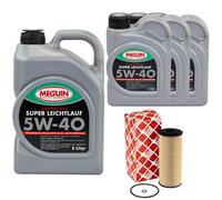 Aceite de Motor Kit SAE 5W-40 Sintético Meguin 8Litro + Filtro para VW Lt 28-46