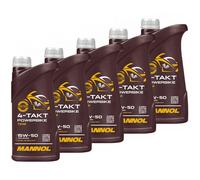 Aceite de Motor Mannol 15W-50 4- Contacto Powerbike 5x 1 Litro Api Sm