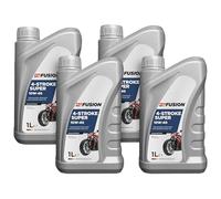 Aceite de Motor para Moto 4 Tiempos ProFusion 10W-40 Pack de 4 x 1L = 4L - Semisintético para Gasolina y Diésel - Máxima Protección, Antidesgaste y Anticorrosión - API SL/SJ, JASO MA/MA2
