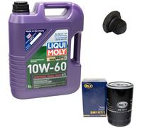 Aceite de Motor Set Filtros 10W-60 5Litro + Tornillo para Opel Frontera A 2.5