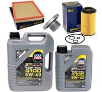 Aceite de motor Set Filtros 5W-40 6 Litros + Tapón drenaje aceite para