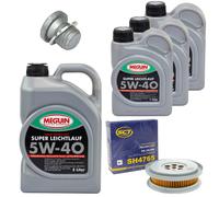 Aceite de motor Set Filtros SAE 5W-40 Meguin 8 Litros+Tornillo para