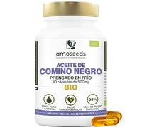 Aceite de Nigella BIO | 1.500 mg de Aceite de Comino Negro puro | Primera presión en frío | 59% de ácido linoleico | 90 cápsulas vegetales, veganas | Primera Calidad