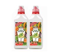 Aceite de nim Oferta 2 botellas de 1 litro de aceite virgen de Neem puro prensado en frío, 100% puro, no refinado, uso profesional, jardín, zonas exteriores - cultivos