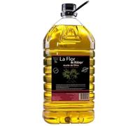 Aceite De Oliva Intenso La Flor De Málaga - Garrafa PET 5 Litros con Asa Negra, Ideal para Cocinar, Aliñar Ensaladas, Freír y Disfrutar en Crudo. Calidad y Versatilidad en Cada Gota (3 Garrafas 5L).