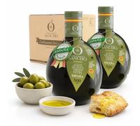 Aceite de oliva virgen extra arbequina filtrado pack 2 x 500 ml botella de vidrio | aove gourmet aromático extraído frío | aceite premium español para regalo | sancho la mancha, dop campo de montiel.