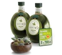 Aceite de oliva virgen extra arbequina pack 2 x 750 ml botella de plástico | aove gourmet aromático extraído en frío | aceite premium español cocina diaria | sancho la mancha, dop campo de montiel.