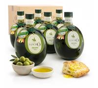 Aceite de oliva virgen extra arbequina pack 6 x 750 ml botella de plástico | aove gourmet aromático extraído en frío | aceite premium español para cocina | sancho la mancha, dop campo de montiel.