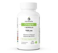 Aceite de onagra y borraja 1000 mg, hasta 2000 mg/día, 12% GLA, 170 perlas | Vitamina B6 P5P, vitamina E natural D-alfa-tocoferol, primera presión en frío, cápsulas blandas, Omega 6