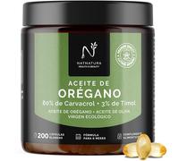 Aceite de Orégano 80% + 3% Timol | Con Aceite de Oliva Virgen Ecológico | Bienestar y Defensa Natural | 200 cápsulas | 6 Meses Fórmula | NATNATURA