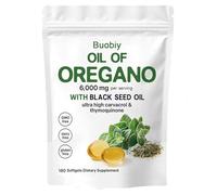 Aceite de orégano,Aceite de resilia de cápsulas blandas de orégano,aceite de orégano orgánico,2 en 1 6000 mg de aceite de orégano con aceite de comino negro,inmunidad natural,rico en nutrientes (1)
