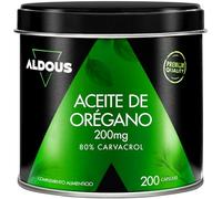 Aceite de Orégano Capsulas con 160mg de Carvacrol - 200 Cápsulas Blandas - 1 al Día - Refuerzo Inmunitario Natural - Bienestar Digestivo y Antioxidante - 80% Carvacrol - Sin Aditivos - Aldous Bio