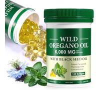 Aceite de Orégano con de Semilla Negra, Oil of Oregano with Black Seed Oil, Aceite de oregano capsulas 120pcs