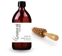 Aceite de Pepita de Uva 1Litro con Rodillo de Masaje | Set de Masaje Corporal | Ideal Sesiones de Maderoterapia | Aromaterapia | Tratamiento corporal reductor y reafirmante