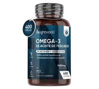 Aceite de Pescado Omega-3 1.000 mg por dosis 400 Cápsulas blandas con EPA y DHA para favorecer la salud del cerebro y corazón