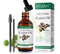 Aceite de Ricino BIO 60 ml, 100% puro, Aceite de Ricino Ecológico Prensado en Frío para Crecimiento Capilar, Aceite Natural para Cuerpo, Uñas, Pestañas y Cejas