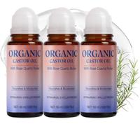 Aceite de ricino con cuarzo rosa en roll-on, aceite corporal hidratante, no graso, suave y eficaz, de rápida absorción, para rostro, cuello, brazos y articulaciones, para todo tipo de piel