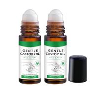 Aceite de ricino dorado orgánico Castorglo Roll-On, aceite esencial puro orgánico prensado en frío, sin químicos, para cabello, piel, labios y cejas (2PCS)