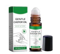 Aceite de ricino dorado orgánico Castorglo Roll-On, aceite esencial puro orgánico prensado en frío, sin químicos, para cabello, piel, labios y cejas (1PC)