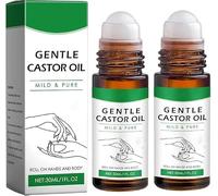 Aceite de Ricino Dorado Orgánico Roll-On, Suave y Eficaz. Aceites de Masaje para Mujeres con Ingredientes Naturales para Abdomen, Rostro y Cuerpo