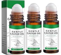 Aceite de Ricino Dorado Orgánico Roll-On, Suave y Eficaz. Aceites de Masaje para Mujeres con Ingredientes Naturales para Abdomen, Rostro y Cuerpo