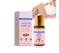 Aceite de ricino orgánico con bola de rodillo de cuarzo rosa, puro prensado en frío, aceite natural para pestañas de ojos, cuidado de la piel de las cejas, rodillo para rostro, cutículas, barba de