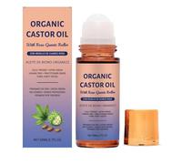 Aceite de ricino orgánico con rodillo de cuarzo rosa, Roll-on de aceite de ricino orgánico, ingredientes naturales (1pcs)
