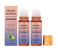 Aceite de ricino orgánico con rodillo de cuarzo rosa, Roll-on de aceite de ricino orgánico, ingredientes naturales (2pcs)