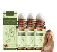 Aceite de ricino Roll-on para abdomen, cara, cuerpo, debajo de los ojos, aceite de ricino orgánico Roll-on con vitamina E, suero suave hidratante y suavizante para el cuidado de la piel, para todo