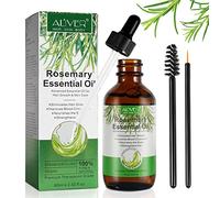 Aceite de Romero para Crecimiento del Cabello 60 ml, Aceite Esencial de Romero 100% Puro para Pestañas, Cejas, Rostro, Cuidado de Piel, Masaje Corporal, Promover Crecimiento, Reduce Pérdida de Cabello