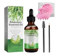 Aceite de Romero Para el Cabello con Peine de Masaje, Aceite esencial de romero para el crecimiento 60ml, 100% puro aceite romero cabello, estimula crecimiento cabello