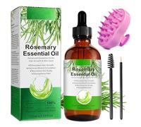 Aceite de Romero para el Crecimiento del Cabello 120ml con Masajeador de Cuero Cabelludo, Aceite Esencial de Romero 100% puro para Pestañas, Cejas, Rostro, Cuidado de la Piel, Masaje Corporal