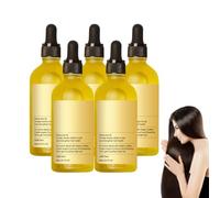 Aceite de romero para el cuidado del cabello seco y dañado - Aceite natural para el cuidado del cabello con romero y extracto de café - Suero para el cuidado del cabello con aceite de (5 botellas)