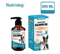 Aceite de salmón de Alaska Fur & Omega 3 para perros y gatos - Suplemento natural de aceite de pescado para piel sana, pelaje y para las articulaciones - 200 ml