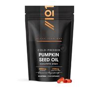 Aceite de Semilla de Calabaza 3000 mg - 50% Ácido Linoleico - 90 perlas blandas - 100% prensado en frío - Sin aditivos - Bolsa resellable y reciclable de Alpha01