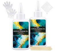 Aceite de Silicona 100% Puro, 200ml Para Pouring, Activador de Celdas Dramáticas Claro Para Pintura Acrílica, Óleo, Acuarela y Otras Técnicas, No Tóxico y Sin Olor