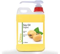 Aceite de soja orgánico - Aceite corporal hidratante para masaje profesional, anticelulitis, reafirmante, antienvejecimiento facial con vitamina E, desmaquillante, bronceador, 1000 ml