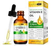 Aceite de Vitamina E Liquida para Cuidado Facial, Aceite de vitamina E 75.000 UI, Vitamina E para el Cuidado de la Piel - para Cara - Cabello - Uñas, 60ml
