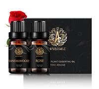 Aceite esencial 100% puro y natural de APHORSMILE EU, rosa/sándalo, botellas de 2/10 ml - mejor efecto de regular la endocina femenina mejorar la apatridia sexual nutre la piel