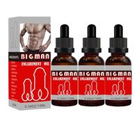 Aceite esencial de 10 ml para hombres, aceite de masaje para hombres para agrandar el pene de manera extra fuerte, agrandamiento más rápido del pene de gran tamaño para el crecimiento de la (M,3PC)