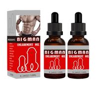 Aceite esencial de 10 ml para hombres, aceite de masaje para hombres para agrandar el pene de manera extra fuerte, agrandamiento más rápido del pene de gran tamaño para el crecimiento de la (M,2PC)