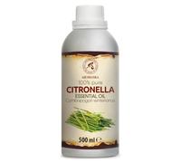 Aceite Esencial de Citronela 500 ml - Cymbopogon Winterianus - Natural y Puro - Aceites Esenciales para Difusores - Fragancias para el Hogar - Jabones y Velas - Sauna - Aroma fresco - Aromaterapia