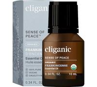 Aceite esencial de incienso orgánico USDA, 10 ml - 100% puro natural sin diluir, grado terapéutico para aromaterapia | Certificado premium orgánico | Garantía de 90 días