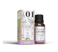 Aceite Esencial de Lavanda Bio - 15 ml - Ayuda a Regular el Ciclo Natural del Sueño - Efecto Relajante - Contribuye a Reducir los Síntomas de Cansancio y Fatiga - Eladiet