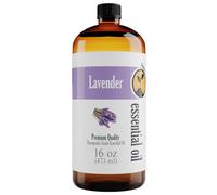 Aceite esencial de lavanda de tamaño a granel (botella de 16 onzas), aceite esencial de grado terapéutico, 16 onzas líquidas