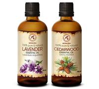 Aceite Esencial de Lavanda - Lavandula Angustifolia - Aceite Esencial de Cedro 2x100ml - Cedrus Atlantica - Aceites Esenciales Naturales - Buena Aromaterapia - Difusor de Aroma - Lámpara de Aroma
