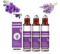 Aceite esencial de lavanda Roll-On, 100 % puro natural, aceite de aromaterapia premium para relajación, masaje, difusor, velas y fabricación de jabón, aroma calmante de lavanda (3 unidades)