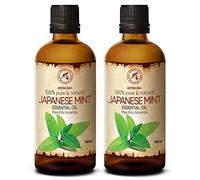 Aceite Esencial de Menta Japonesa - 2x100ml - Mentha Arvensis - Menta de Maíz - Menta Silvestre - Aceites de Aromaterapia para Difusor - Cuidado Piel - Aceites para Velas - Fragancia para el Hogar