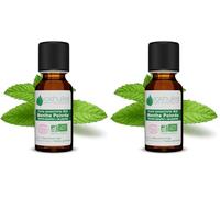 Aceite esencial de menta orgánica - 100% puro y natural - HEBBD y EcoCert - Perfume fresco y mentyole - Aceite esencial con muchas virtudes y aplicaciones - 5 ml - Vosthuiles (Paquete de 2)