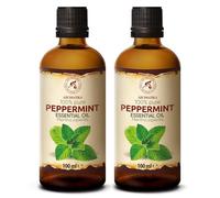 Aceite Esencial de Menta Piperita 2x100 ml - Mentha Piperita - Natural y Puro - Aceites Esenciales para Difusores - Fragancias para el Hogar - Jabones y Velas - Sauna - Aroma fresco - Aromaterapia